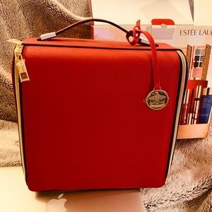 Red makeup case/train case (Estée Lauder)